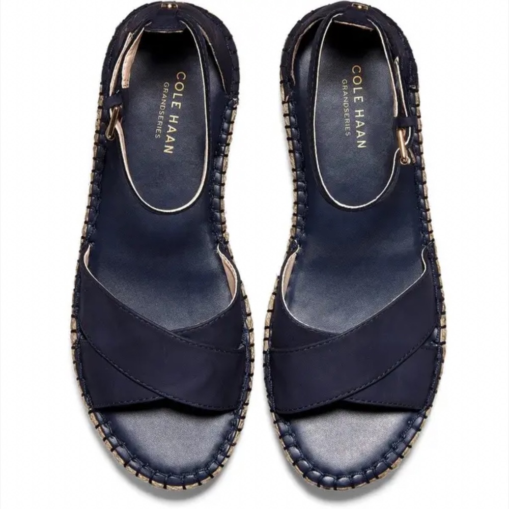 COLE HAAN CLOUDFEEL ESPADRILLE MARINE BLUE SANDALS - Picture 3 of 10